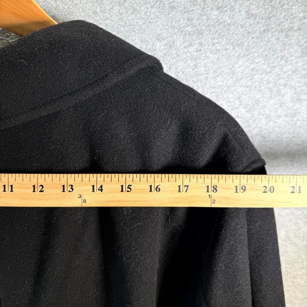 Eddie Bauer Peacoat Men's Large Tall LT Black Wool Double-Breasted Notch Lapel‎